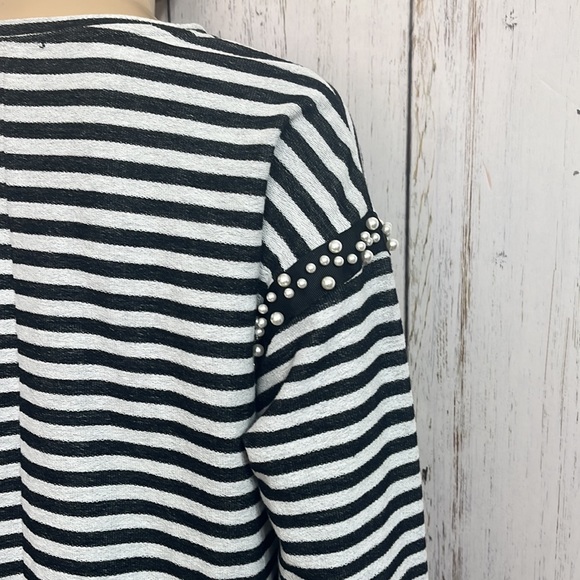 Lane Bryant Striped Top with Pearl Accents - Picture 6 of 9